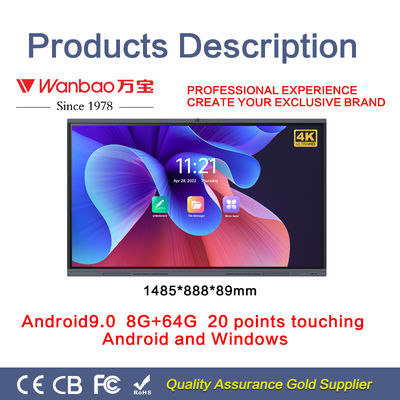 Màn hình cảm ứng đa điểm H11S Bảng điều khiển phẳng tương tác thông minh 86 inch Bảng trắng kỹ thuật số OEM 4K