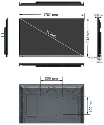 Bảng thông minh H6C 75 inch Bảng điều khiển tương tác màn hình cảm ứng UHD 20 điểm Nhà máy OEM