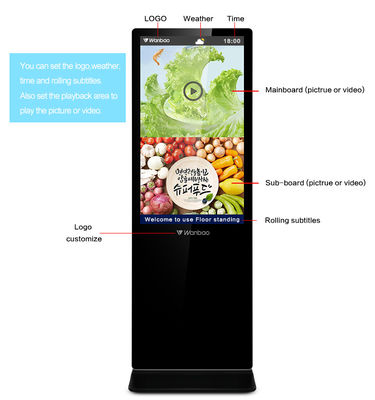 Vật tổ quảng cáo 55 inch ngoài trời với màn hình LCD cảm ứng cho hệ thống tùy chọn android