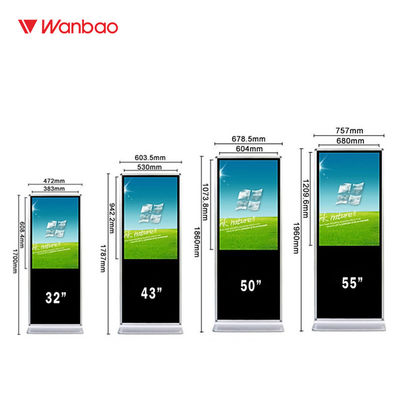 Tầng quản lý từ xa Trình phát quảng cáo LCD đứng cho quảng cáo trong nhà