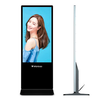 Giá đỡ sàn 55 inch Màn hình cảm ứng Android Hiển thị trình phát quảng cáo Bảng hiệu kỹ thuật số màn hình LCD siêu mỏng